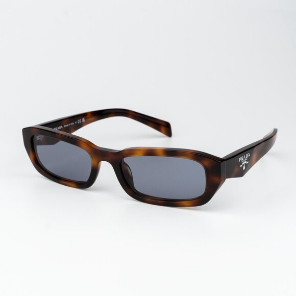 Prada Women Sunglasses Havana Grey Rectangle PRB06S 15W03N NEW AUTHENTIC - Picture 1 of 12